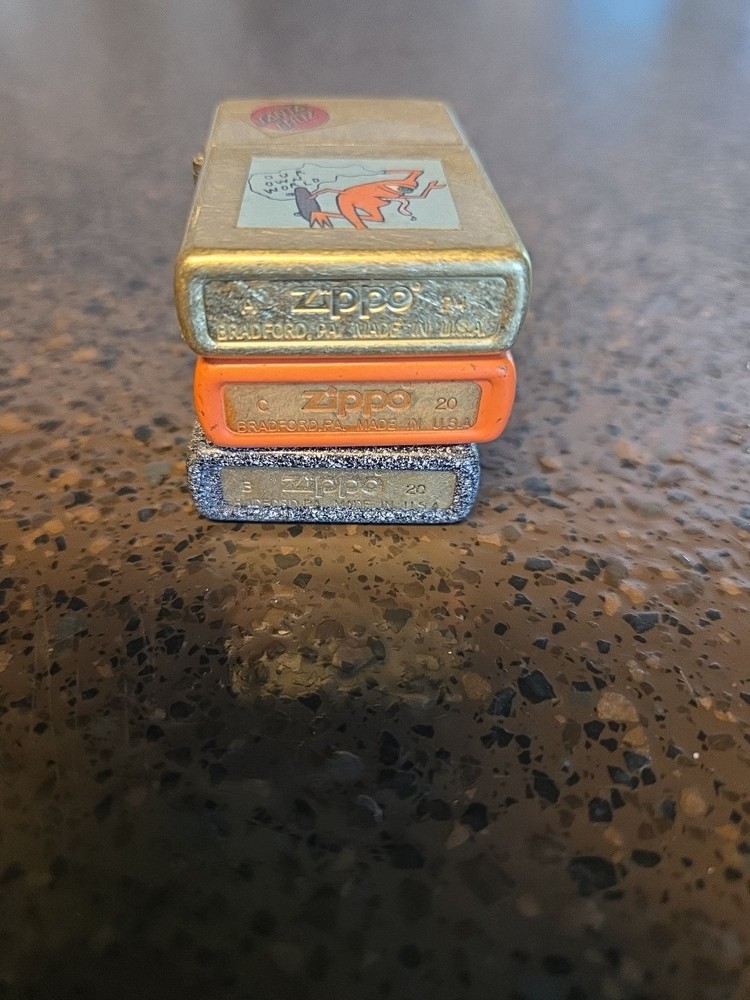 3 Zippo Lighters- Untested