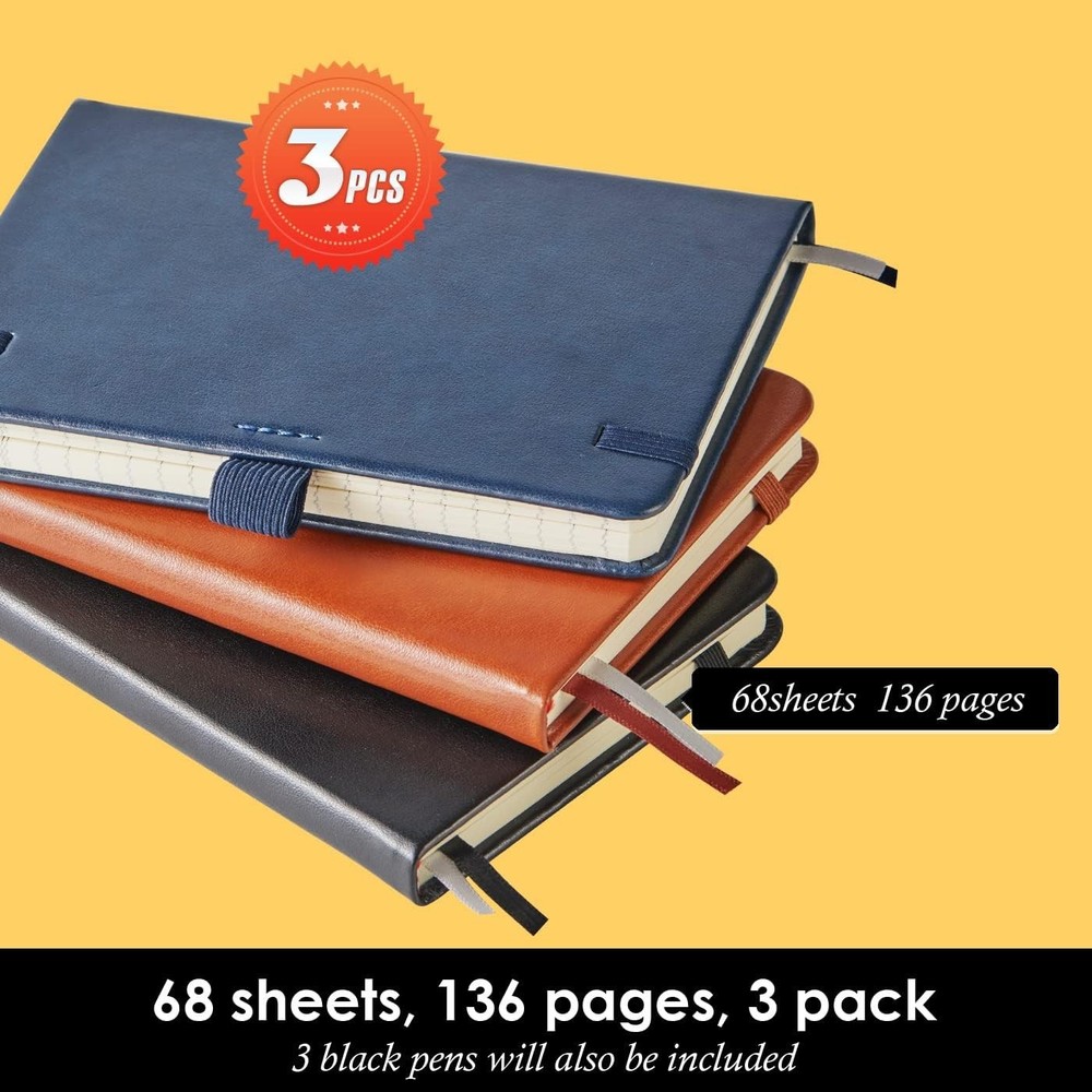3 Pack Pocket Notebook Journals, Small Notepad Notebooks for Note Taking, A6 ...