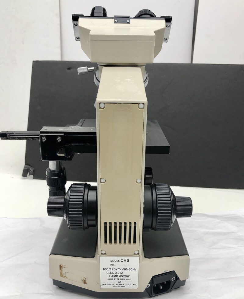 Olympus CHS CH-2 Binocular Head Microscope ,objectives E A4x,10x 40x 100x READ