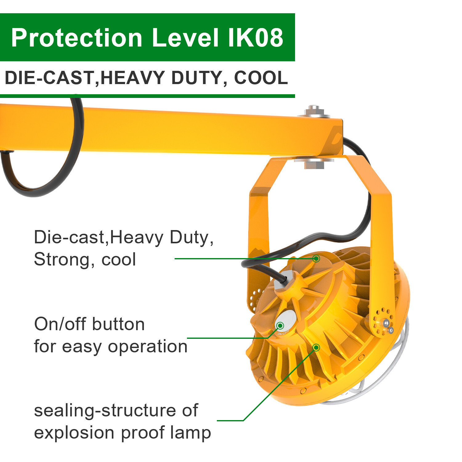 30W LED Dock Lights with Folding Arm 360° Rotatable Lamp Head, IP65, 4200LM UL