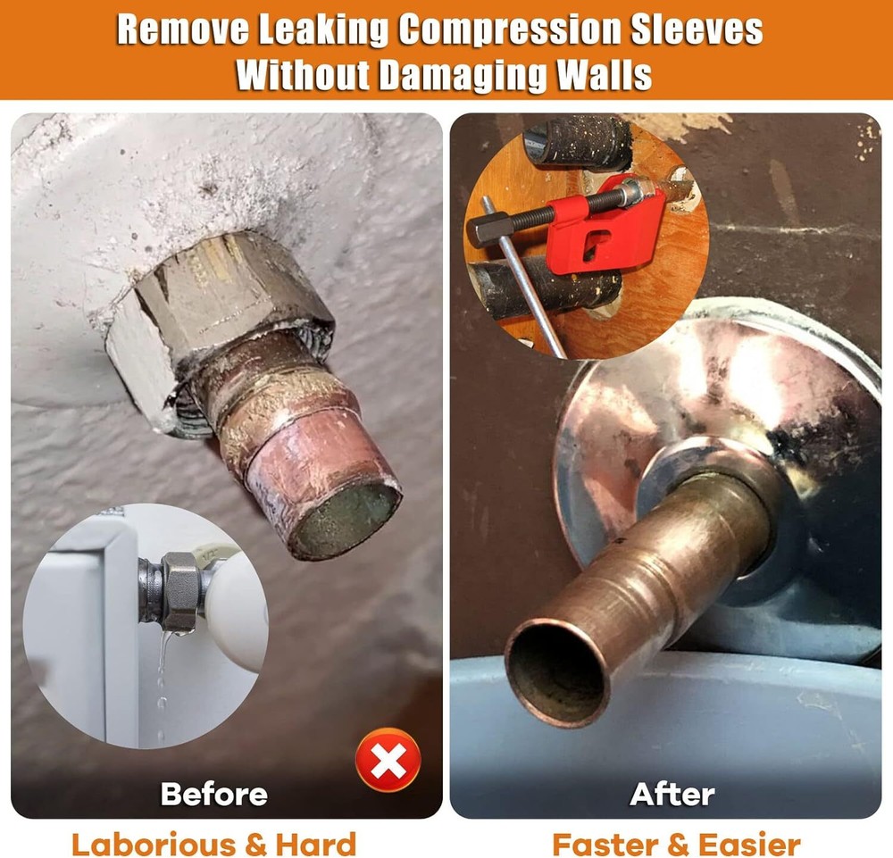 Compression Sleeve Puller Tool Remove Ferrule & Nut Of Pipe, Plumbing Tools