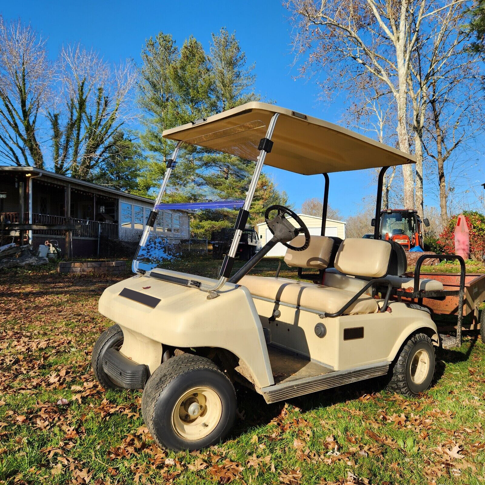 Clear Folding Golf Cart Windshield Clear Acrylic For Club Car DS 1982-2000.5