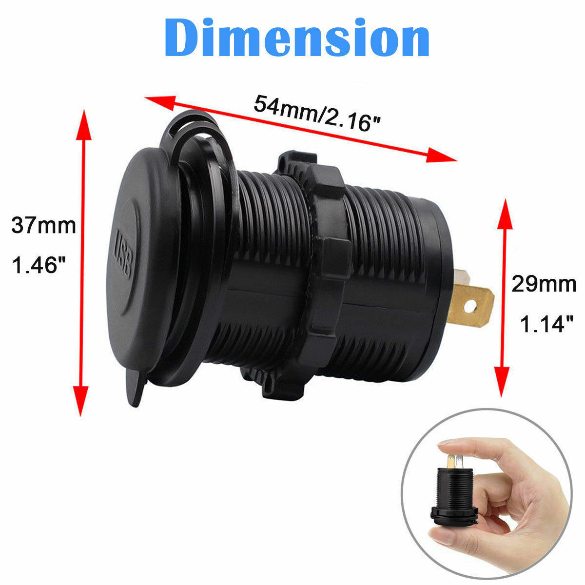 12V Car Lighter Socket Dual 2.1A USB Port Charger Power Outlet LED