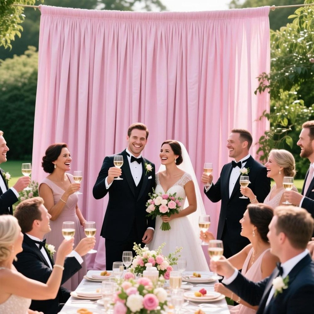 10x7 Ft Light Pink Backdrop Curtains Polyester Rod Pockets 2 Panels Backdrop Pro