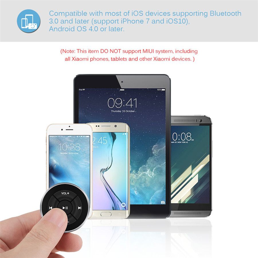 Car Truck Steering Wheel Wireless Bluetooth Media Button Music Remote Control