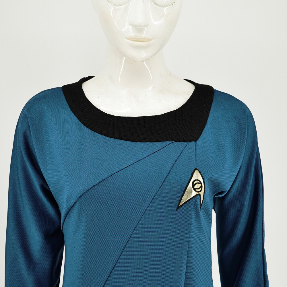 TOS Female Duty Blue Dress Cosplay The Original Series Starfleet Uniform Costume