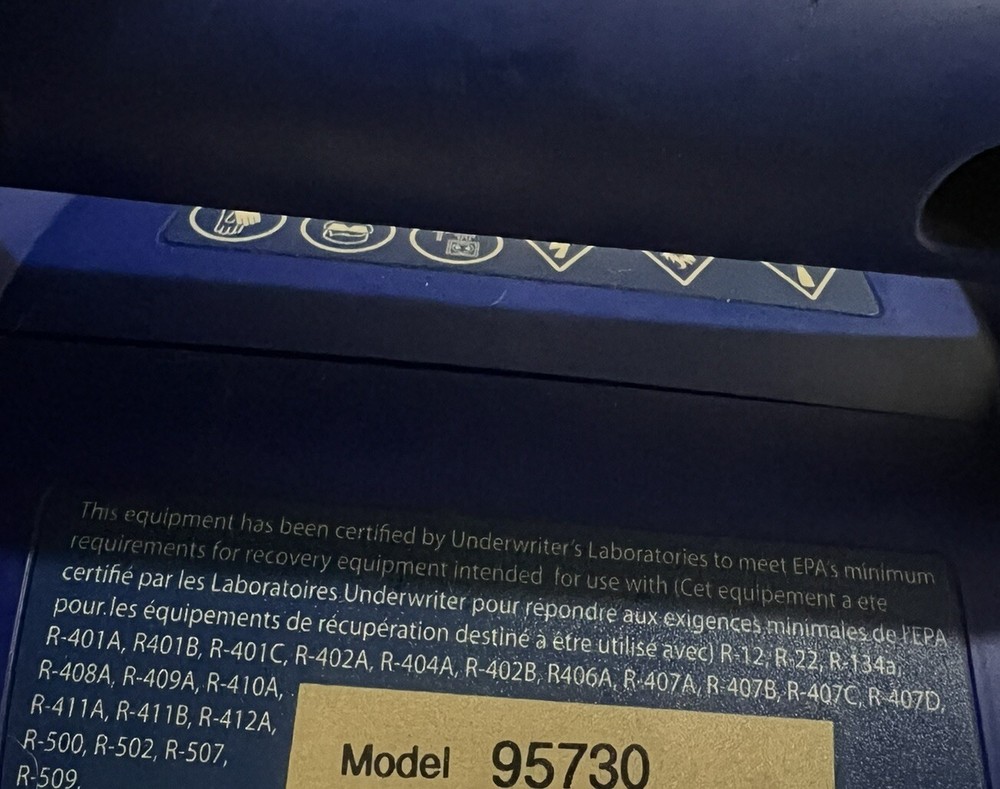 YELLOW JACKET 95730 Single Refrigerant Recovery Machine