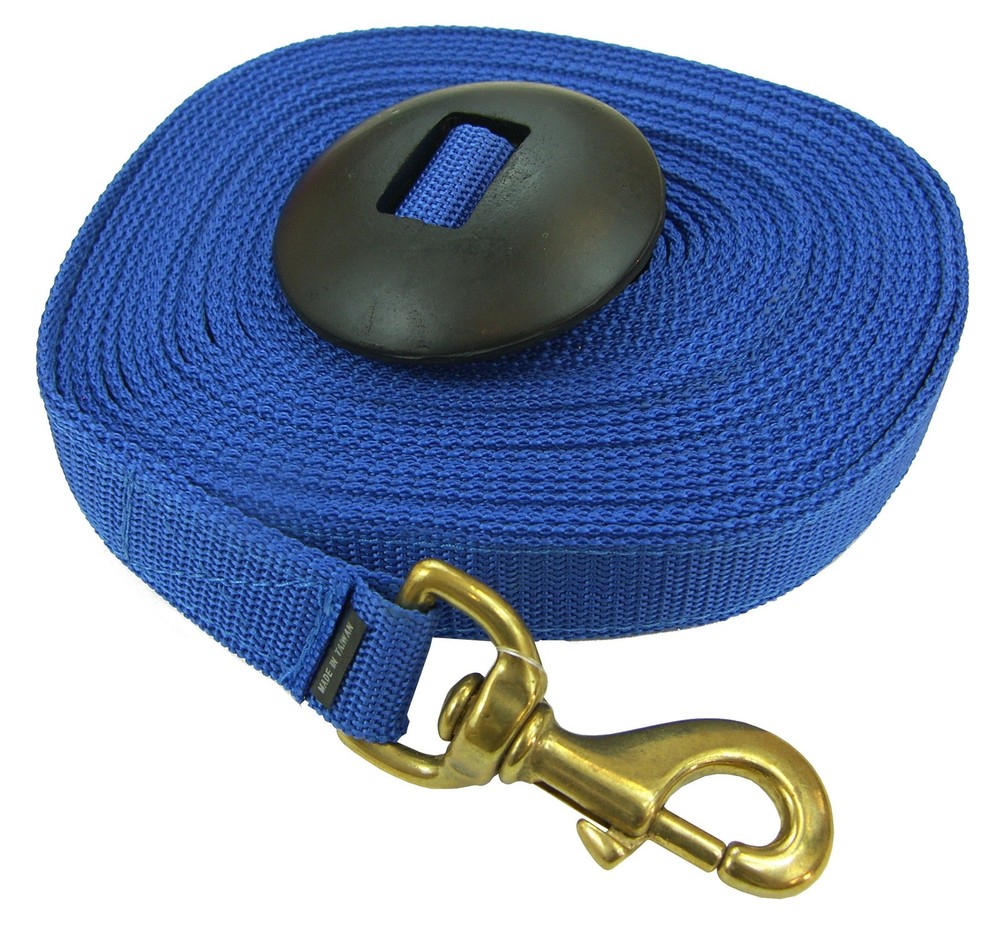 Lunge Line with Rubber Stopper 25' - Solid Brass Snap, Precision Equestrian T...