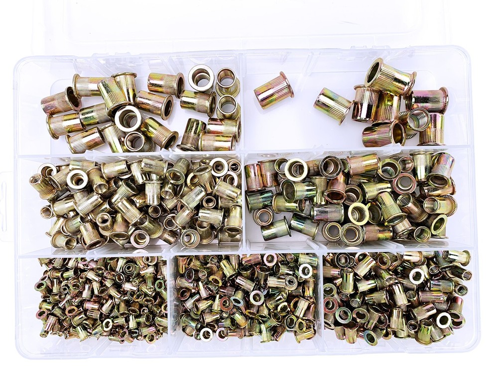 830PCs SAE Rivet Nut Kit For Rivnut Tool Nut Setter Thread Setting Nutsert Gun