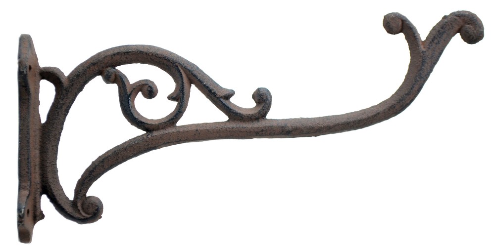 Rustic Cast Iron Plant Hanger Hook 10" – Wall Mount Bracket for Hanging Baskets