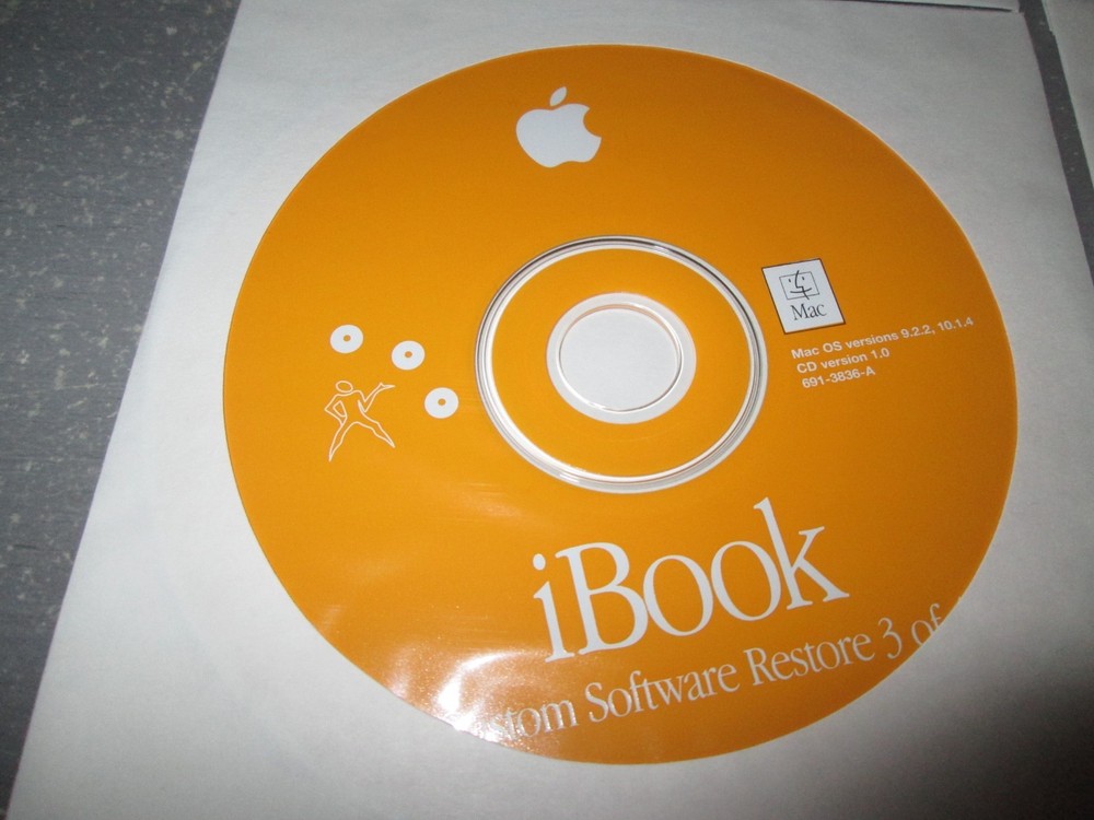 Apple iBook Custom Software Restore Discs 4 MAC OS 9.2.2 10.1.4