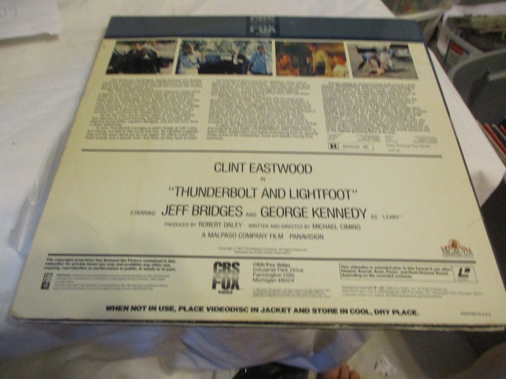 THUNDERBOLT AND LIGHTFOOT LASERDISC