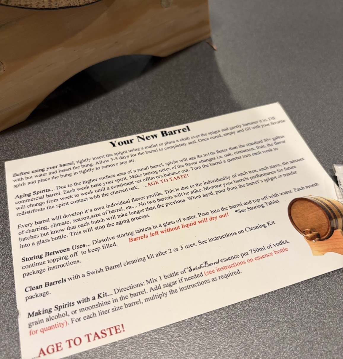 Thousand Oaks Barrel Wood Aging Kit W/ Stand Bung Spigot Tres Agaves Tequila New