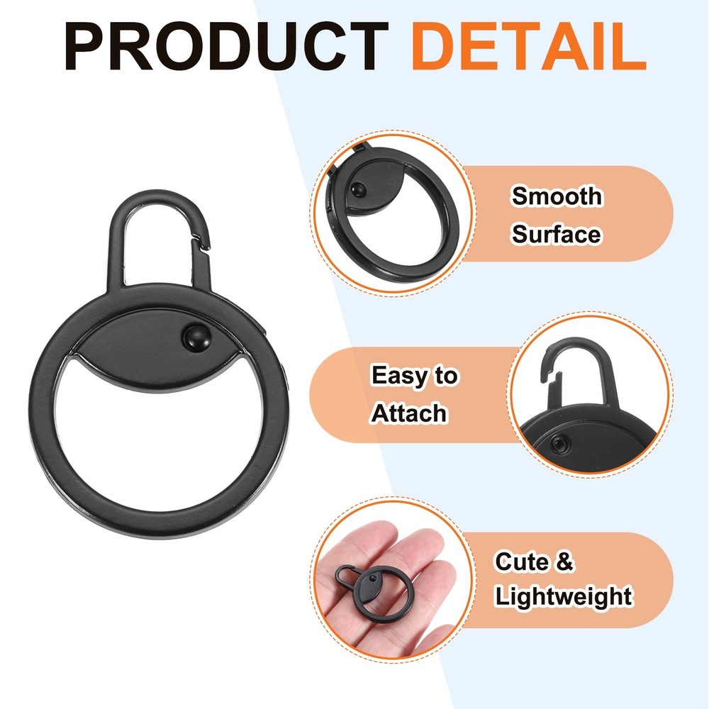 Zipper Pull Charm 5 Pcs Round Zipper Pull Replacement, Black