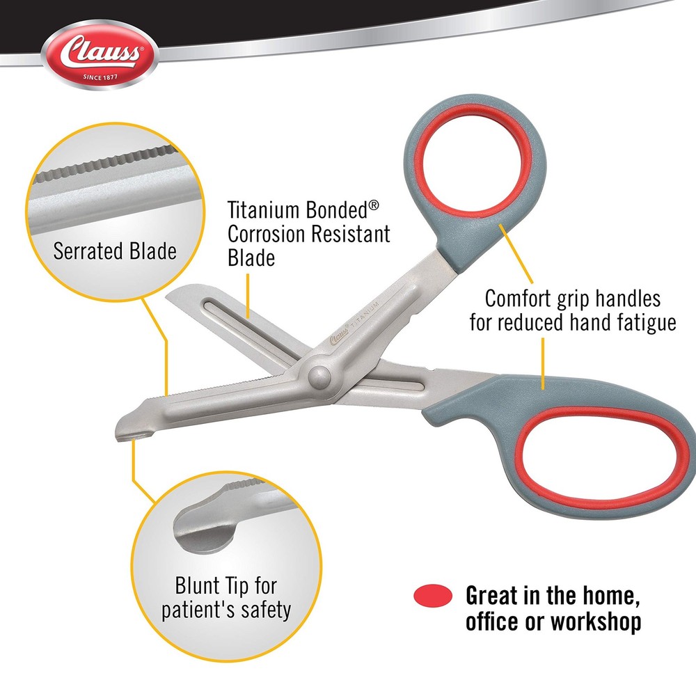 Clauss Titanium Bonded Bent Snips, 7"