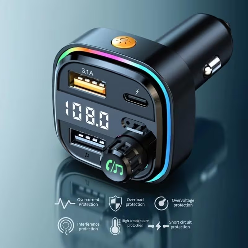 Bluetooth 5.3 Car Adapter FM Transmitter, 42W (PD30W & 12W) USB C Car Charger...