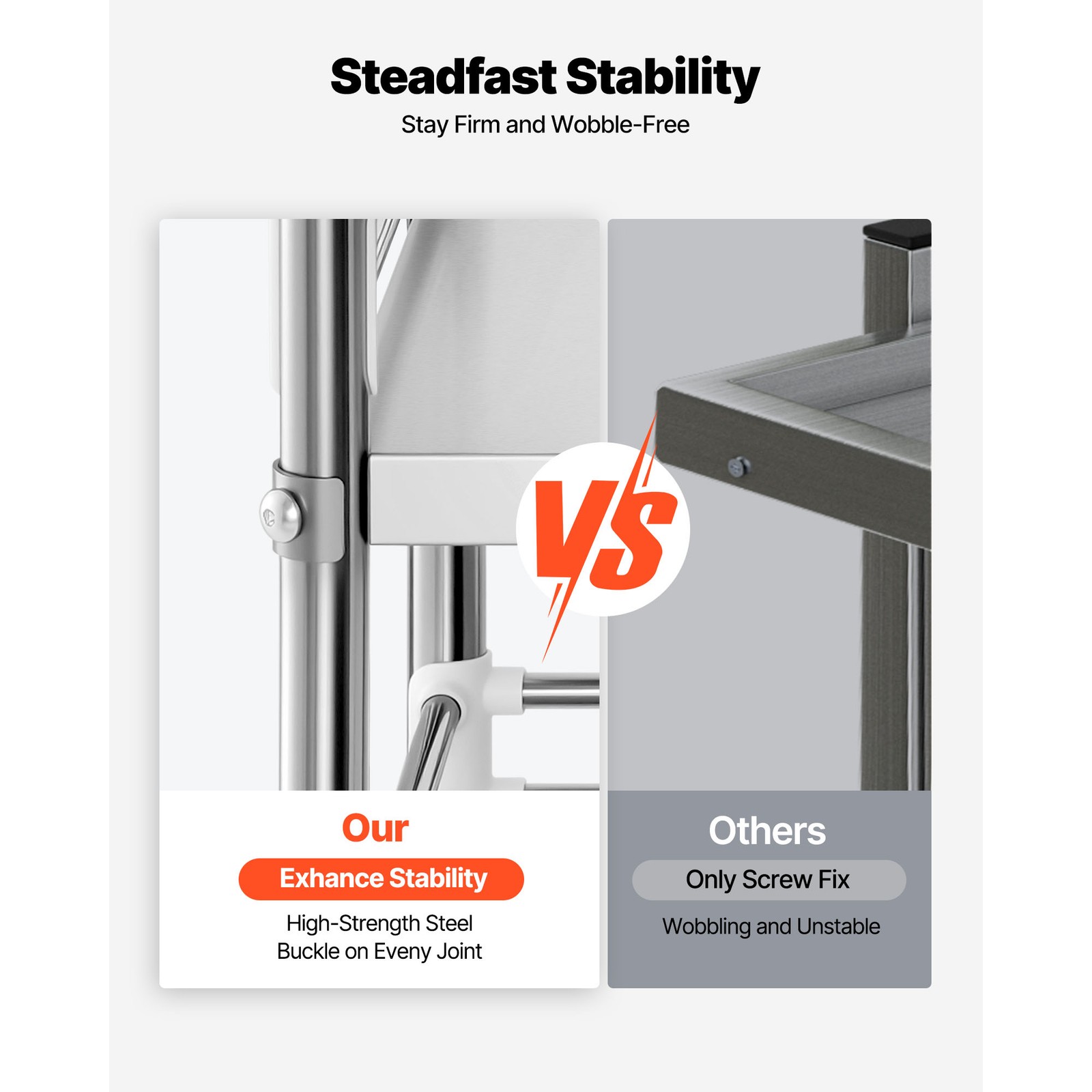 Uimoso Stainless Steel 2-Tier Rolling Lab Utility Cart Medical Lockable Wheels