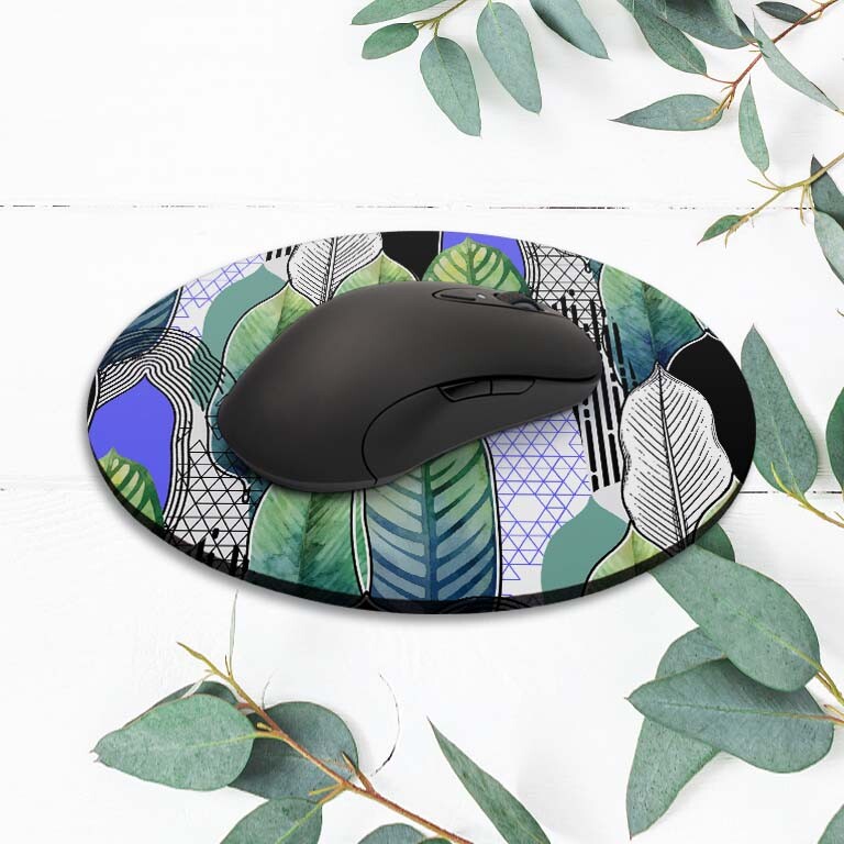 Abstract Leaf Aesthetic Geometry Mouse Pad Mat Office Desk Table Accessory Gift