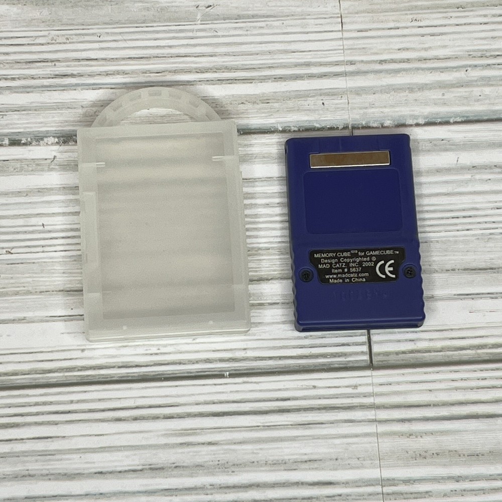 Nintendo Gamecube 16x Memory Cube Memory Card Mad Catz Blue - Tested Works