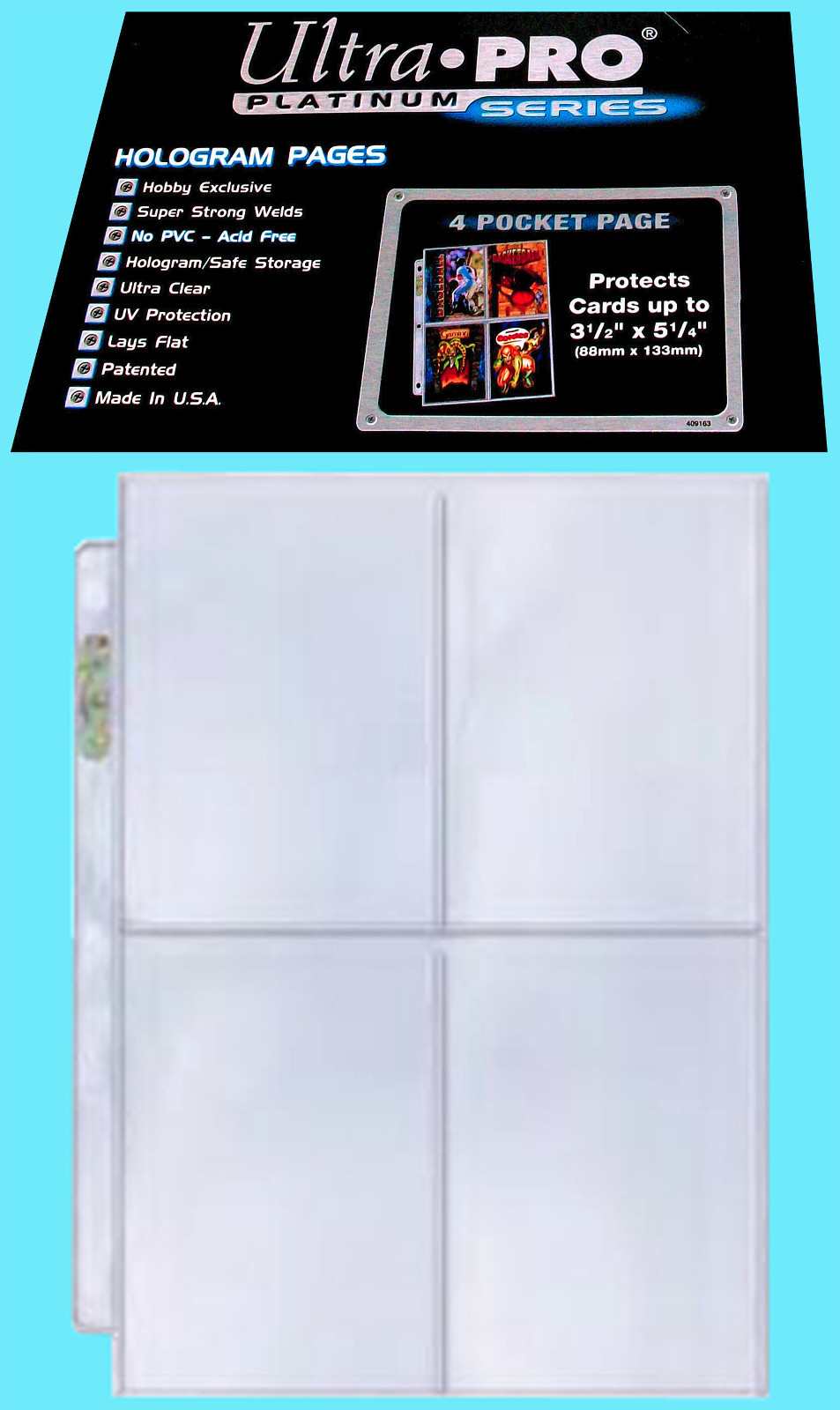 25 Ultra Pro Platinum 4-Pocket Pages Sheets Binder 3-1/2 x 5-1/4 Protectors