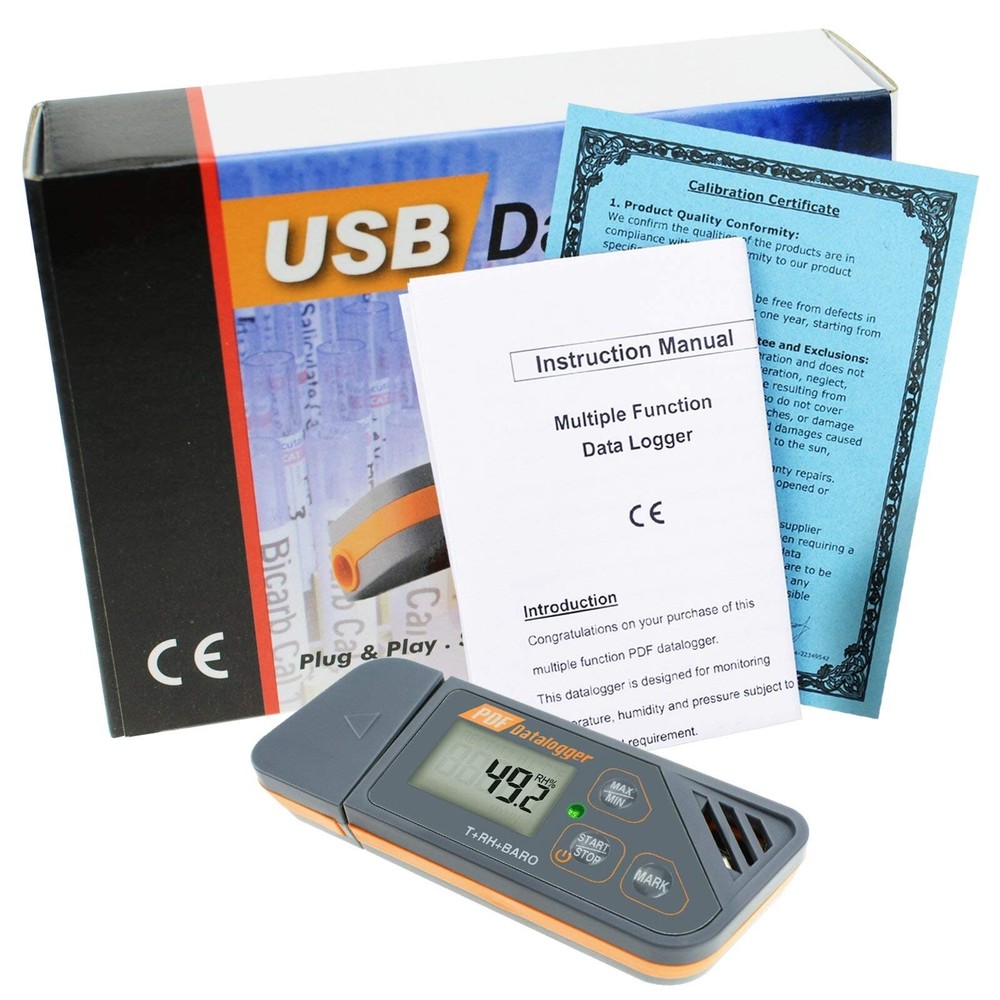 TEKCOPLUS Digital USB Humidity Temperature Barometric Pressure Data Logger Ga...