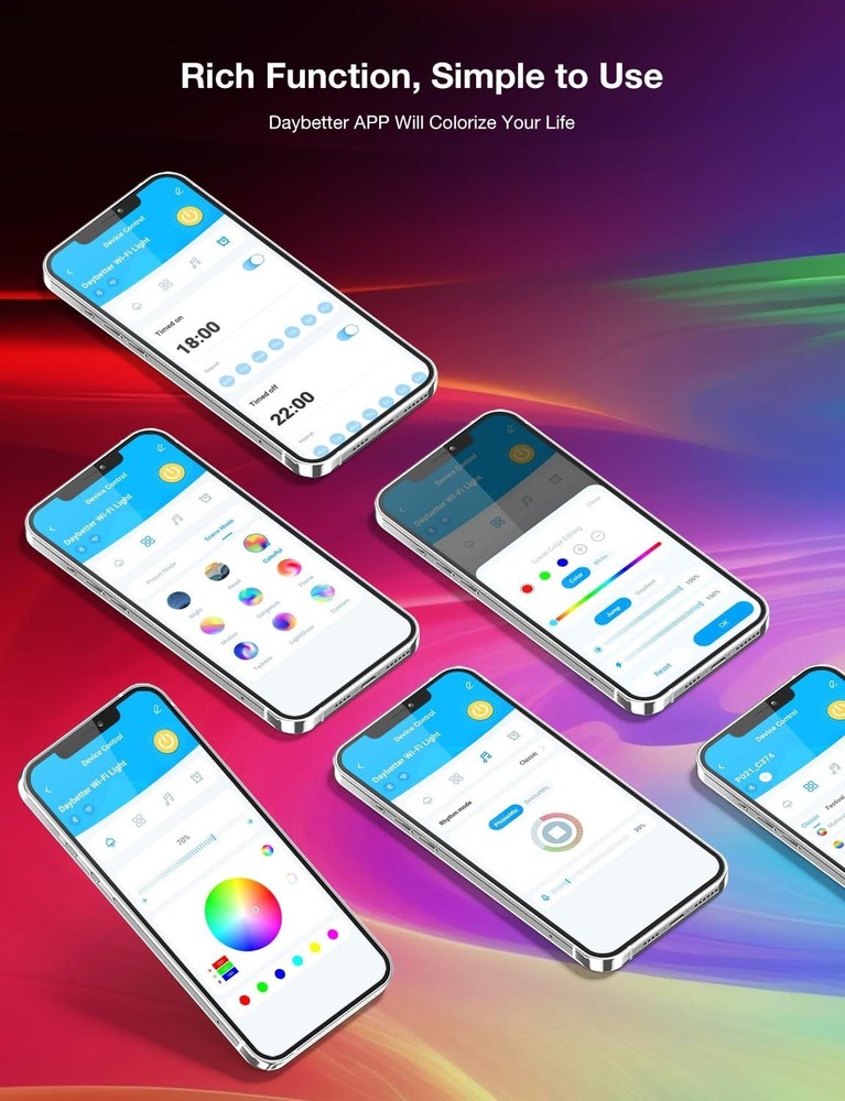 DAYBETTER Smart WiFi Led Lights 100ft - Strip Work with 100FT