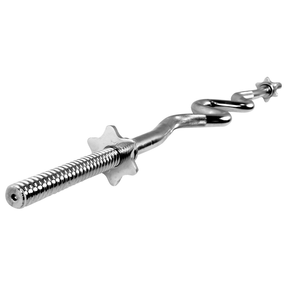 CAP Barbell Standard 1-Inch Threaded Curl Bar with Collars Chrome