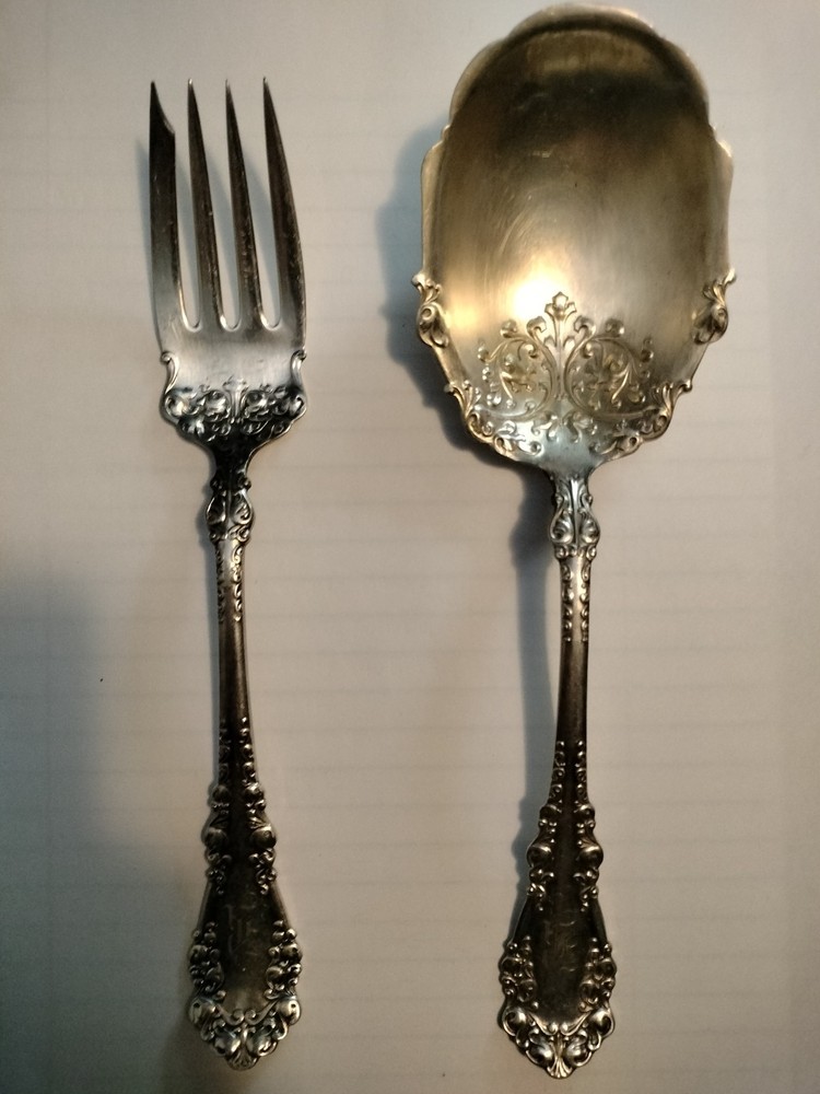 1847 Rogers Bros. Berkshire Casserole Spoon & Cold Meat Serving Folk