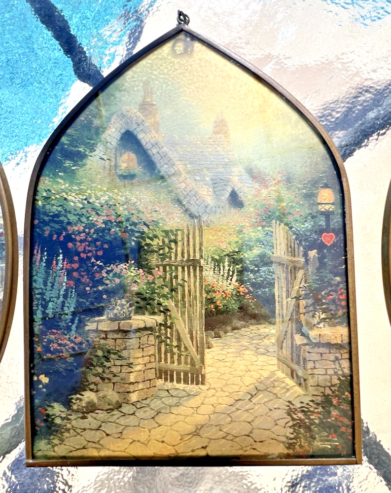 3 Different Thomas Kinkade Glass Suncatcher