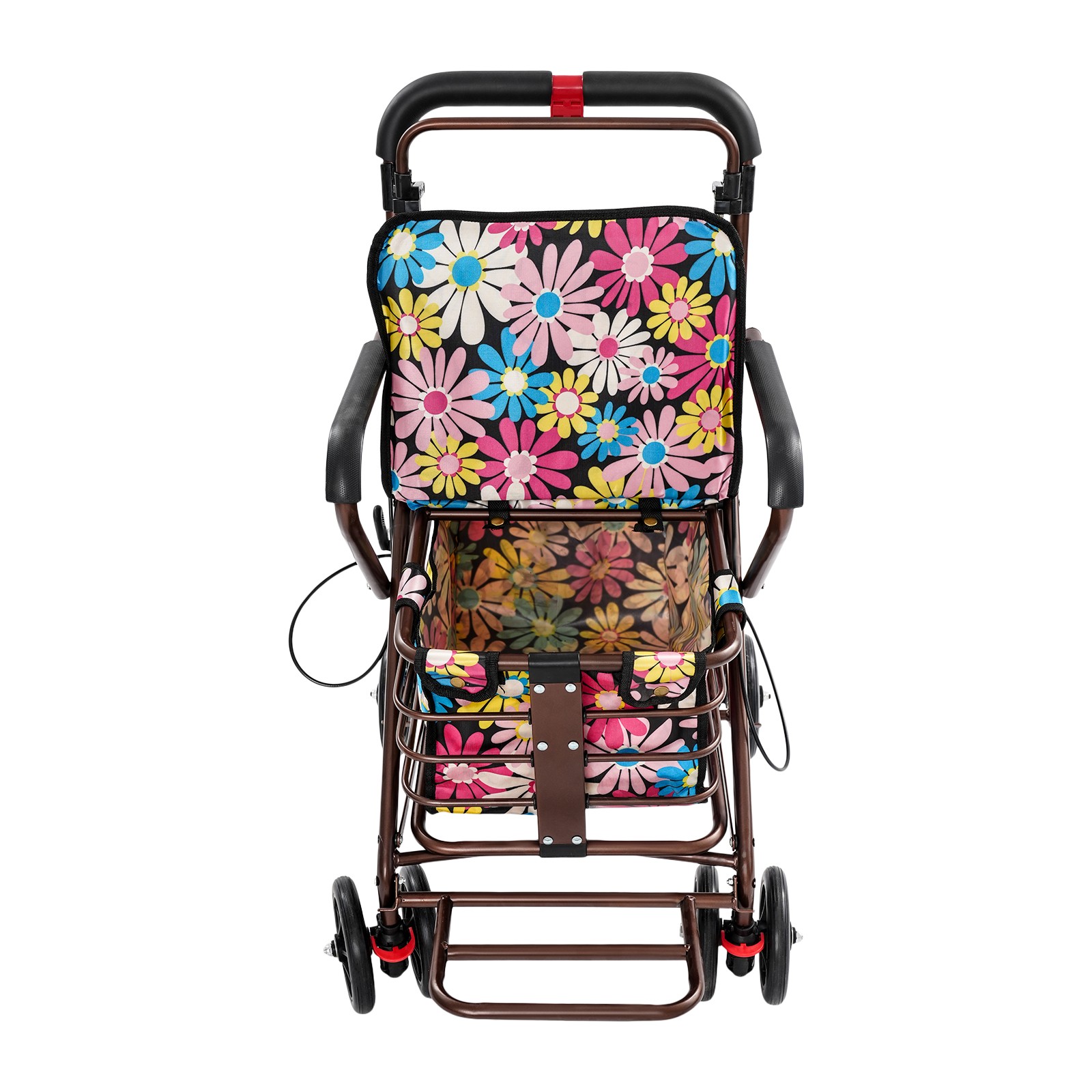 Foldable Shopping Cart, Shopping Cart with Seat for Elder Kids Max 100kg