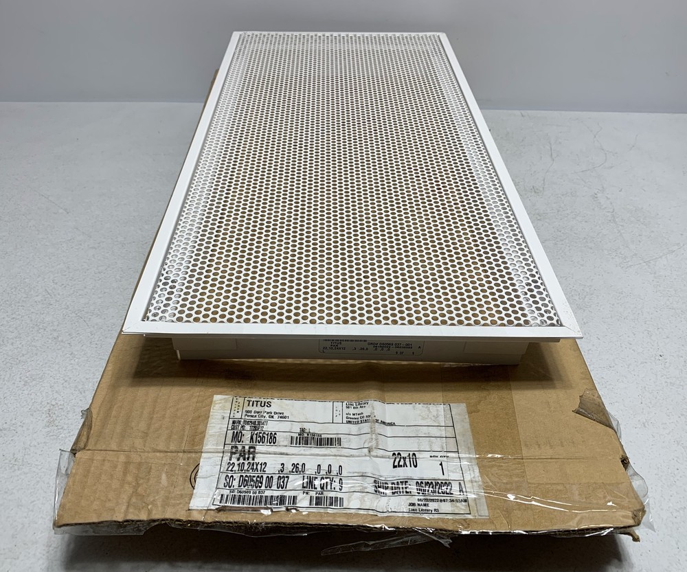 Titus K156186 Perforated Supply Diffuser 24" x 12" White