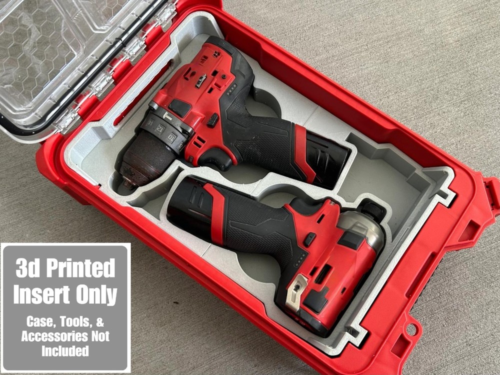 3d Printed Insert designed for Milwaukee Packout & M12 Drill/Impact Gen2
