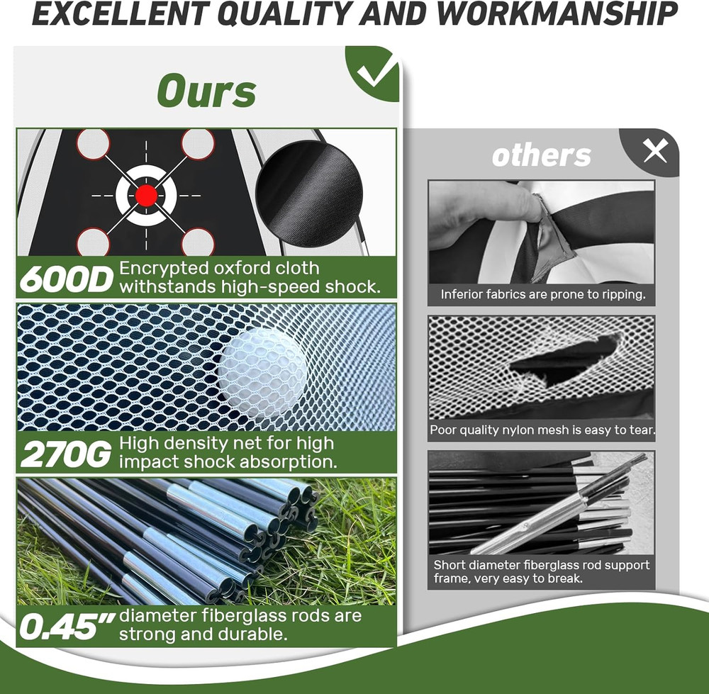 GOLF NET WITH PRACTICE MAT-Golf Hitting Aid Nets 10X7Ft for Backyard Driving