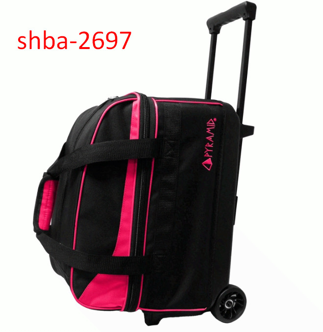 Prime Double Roller Bowling Bag, 2 Ball, Shoe Compartment, Locking Handle 40inXL