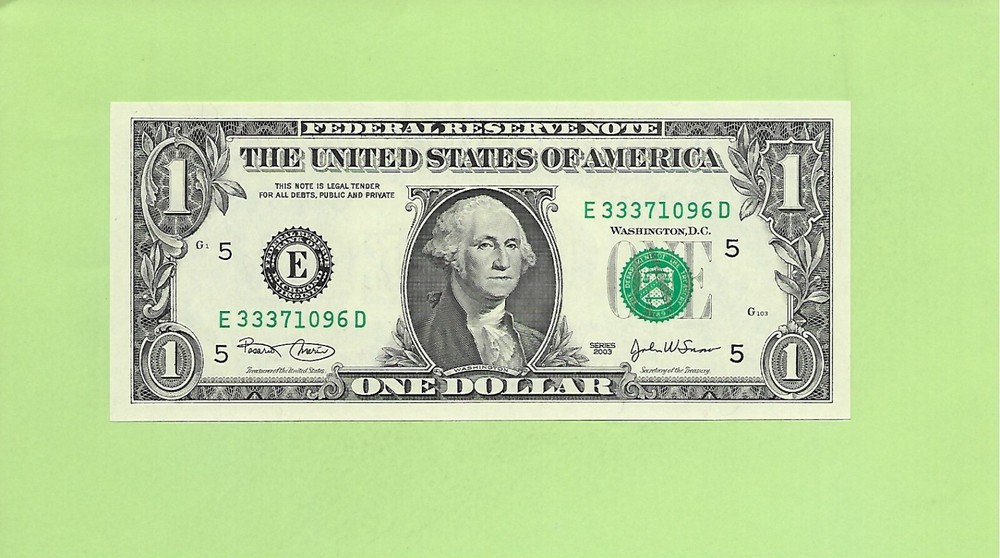 2003 ..UNCIRC $1  E 3337 1096 D .... 2003  $1  E-D     NICE NOTE        FRN
