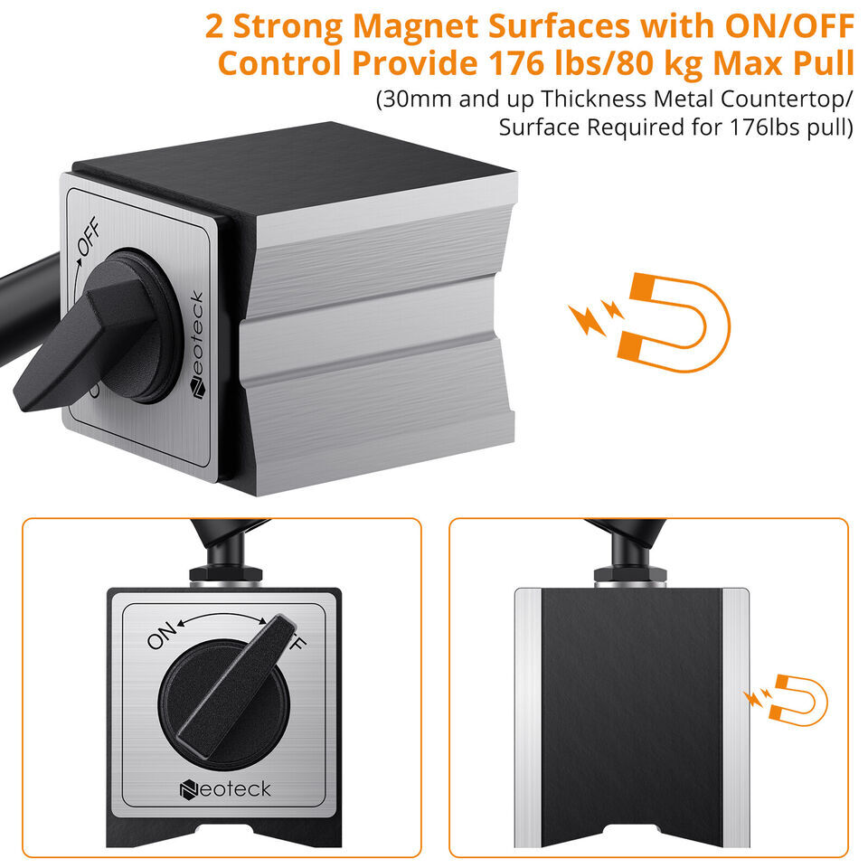 Neoteck 176lbs Adjustable Magnetic Base Holder Stand for Digital Indicator Gauge