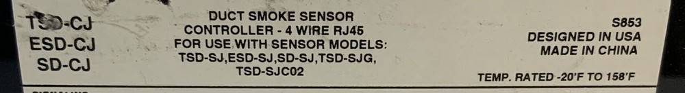 SuperDuct S853 Duct Smoke Sensor Controller, Black "N2E"