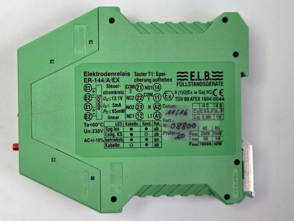 E.L.B. ER-144/A/EX ATEX Electrode Relay Amplifier Level Controller 230V