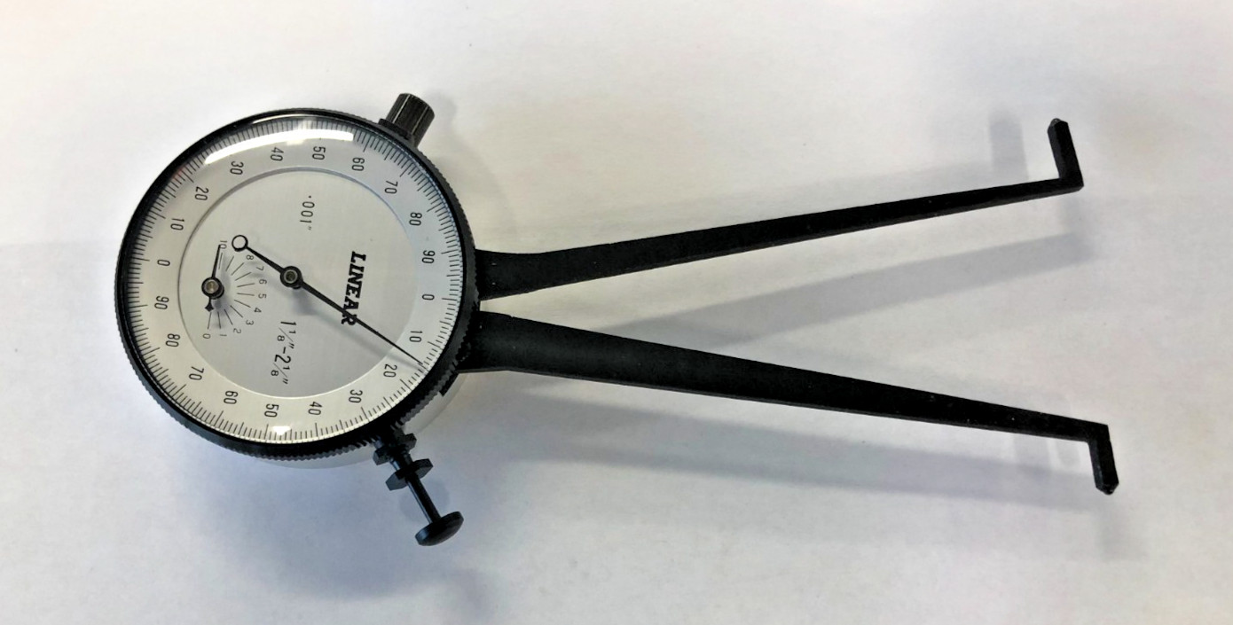 Linear Brand Internal Dial Caliper Gage, 1.125-2.125" Range, 0.001" Graduation