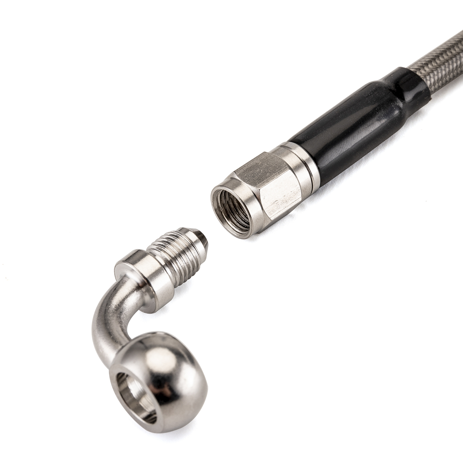 MOFUN 48" Stainless Steel Non-ABS Brake Line Kit For Harley 12" 14" Handlebar