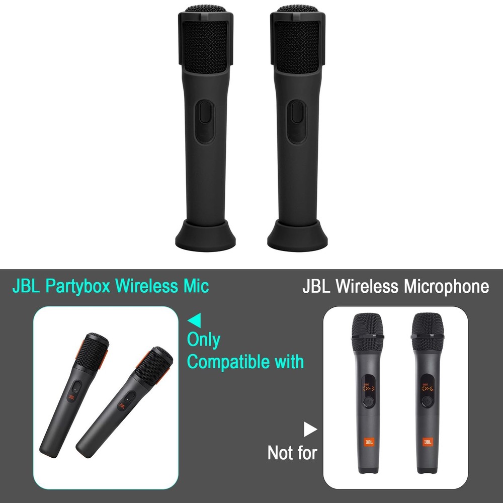 Silicone Case for JBL PartyBox Wireless Microphone 2-Pack Black