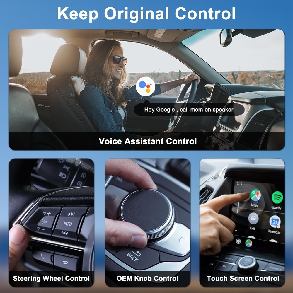 Android Auto Wireless Adapter for Wired auto wireless adapter, BLACK