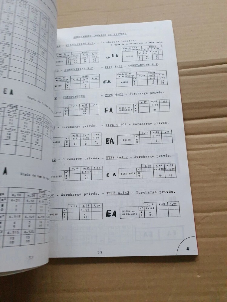 Catalogue Specialise des Timbres de France E A en Algerie 1962 Claude Bosc BB66