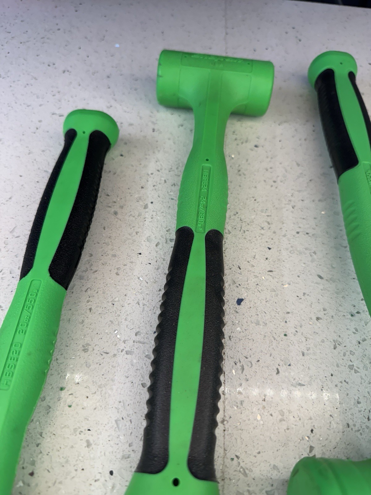 Snap-on 3pc Green Dead Blow Hammer Foam Set HBFE302FG (20 oz 24 oz 48 oz)