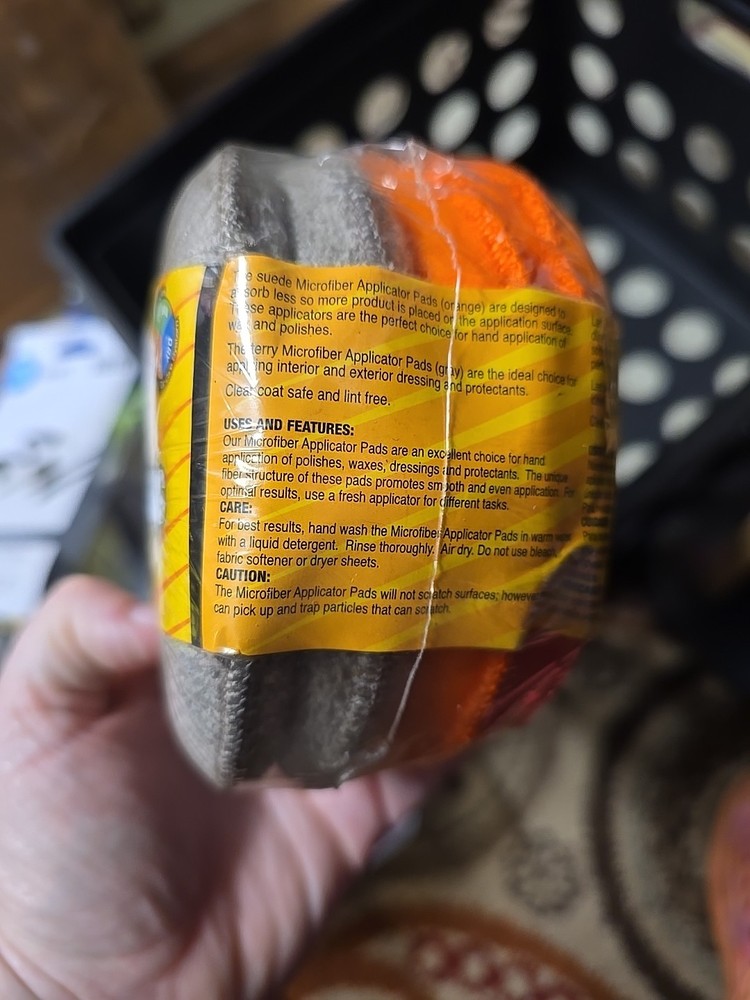 Auto Zone Microfiber Applicator Pad Combination Pack 4ct 5in Diameter New Sealed