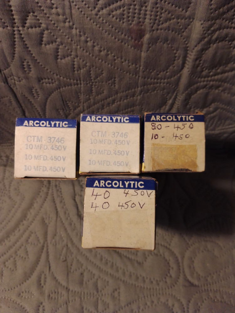 (4) NOS ARCOLYTIC MULTI-SECTION ELECTROLYTIC CAPACITORS - 450 V
