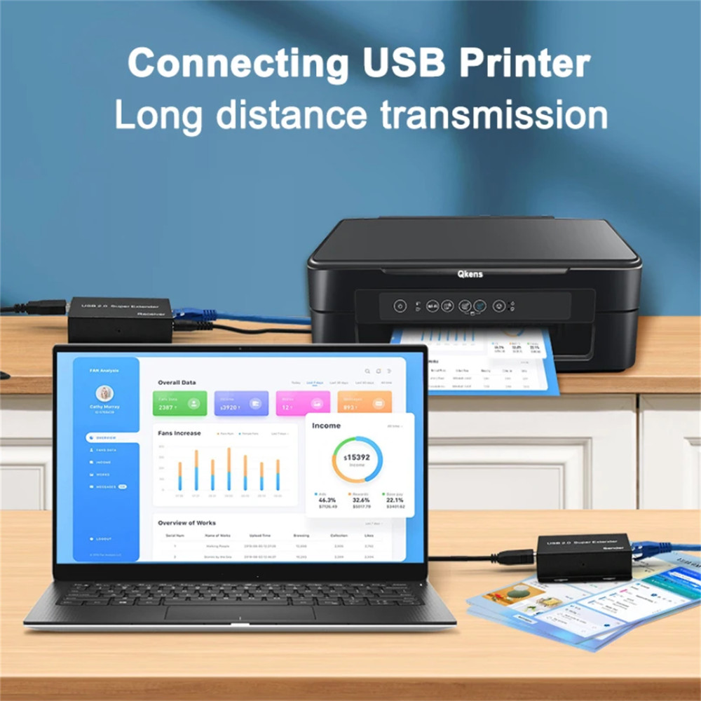 50M USB2.0 Network Cable Extender Over Ethernet Rj45 Cat5e/6/7 Cable Sender