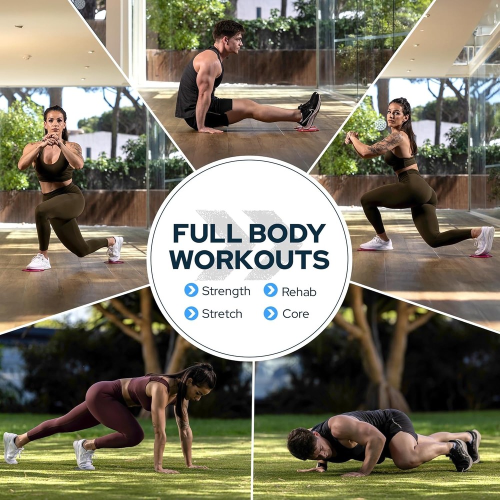 Core Sliders for Working Out, Dual Sided Exercise Gliding Discs for Use on All S