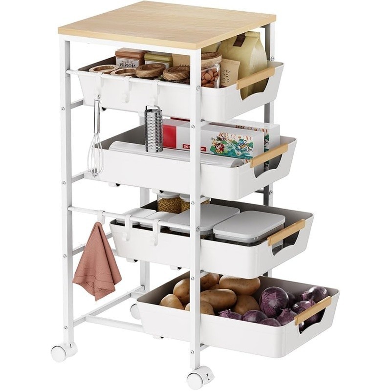 Versatile Rolling Utility Cart W/ Drawers Kitchen Storage & Organization New