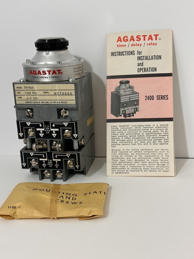 Agastat 2414AB Timing Relay 0.5-5 Sec. On-Delay